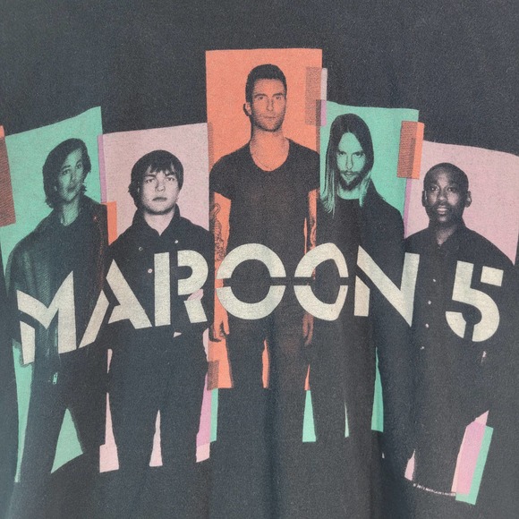 Maroon 5 Shirt Womens Small Adam Levine 2013 Rock Band Black Pastel Concert - Picture 5 of 7